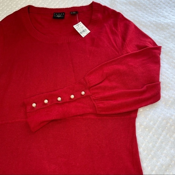 NWT. TAILOR B. MOSS . PUFF SLEEVE SWEATER - Picture 5 of 6